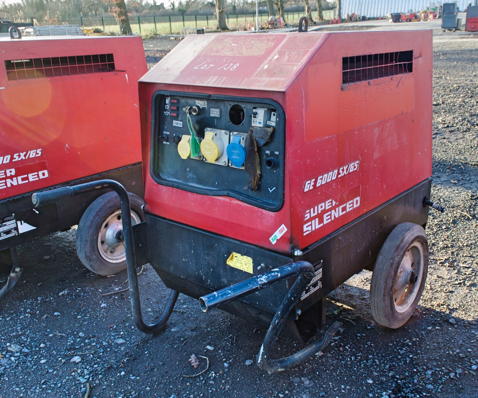 Mosa GE6000 SX/GS 6kva diesel driven generator Recorded Hours: 3196 15105178