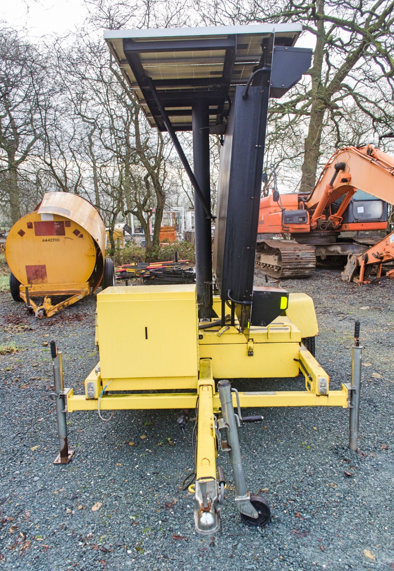 American Signal Co single axle sign board trailer c/w battery pack and solar panel charging system - Image 3 of 5