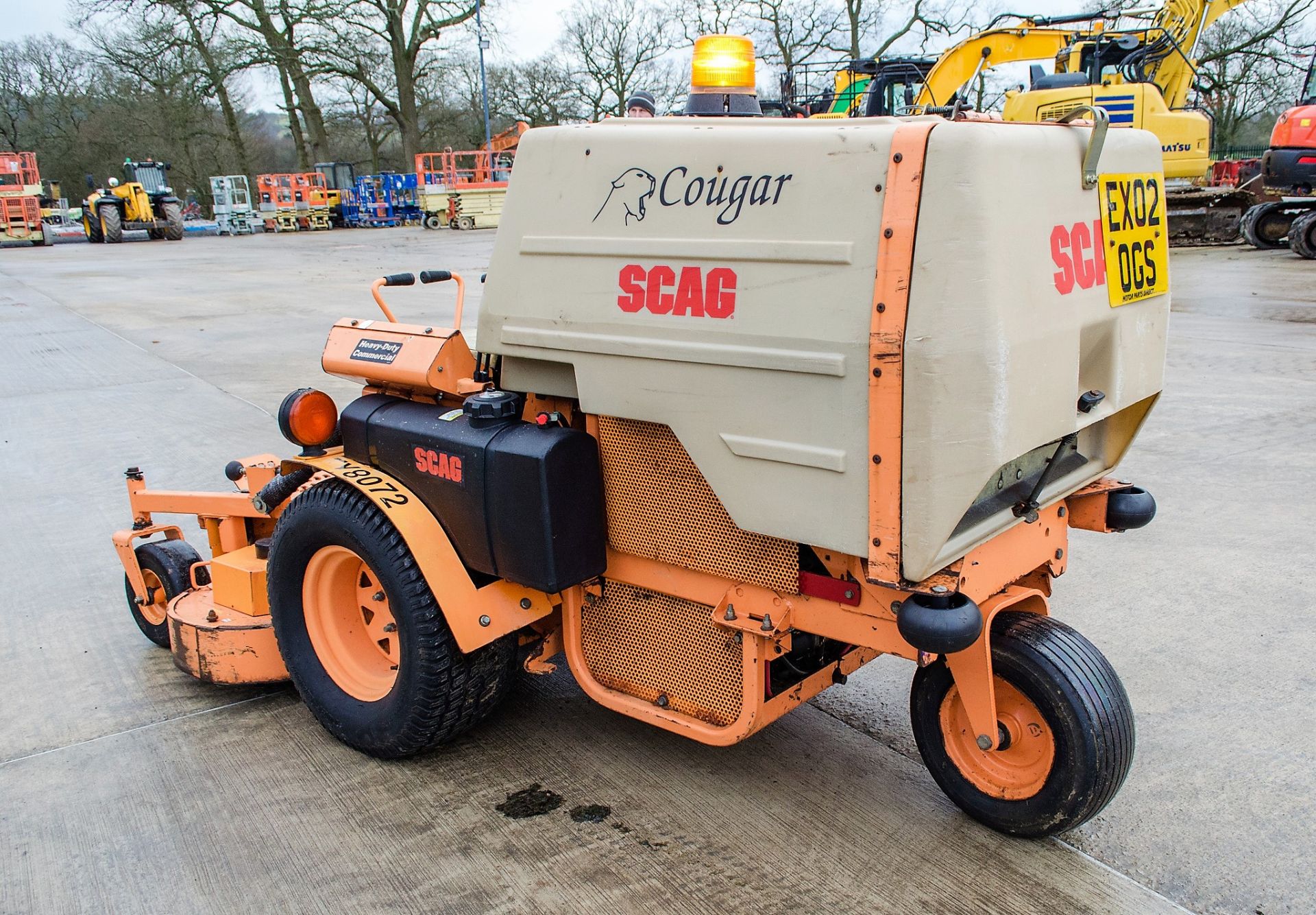 Scag Cougar petrol driven zero turn ride on lawnmover Recorded Hours: 584 c/w 48 inch cutting deck - Image 4 of 13