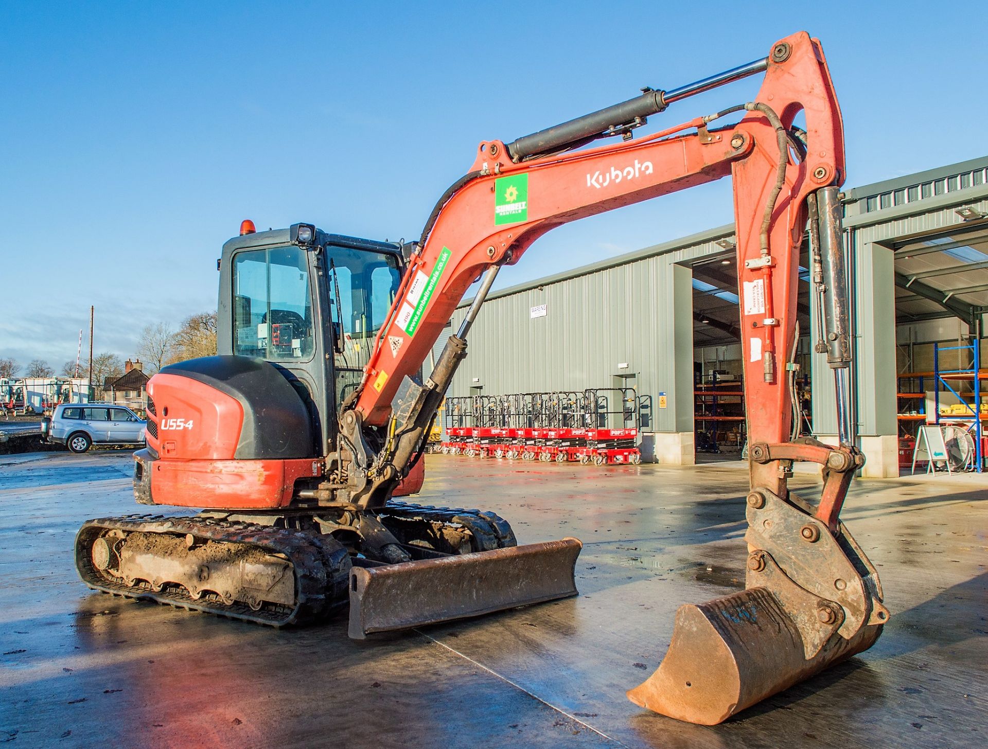 Kubota U55-4 5.5 tonne rubber tracked excavator Year: 2014 S/N: 52741 Recorded Hours: 3708 blade, - Image 2 of 20