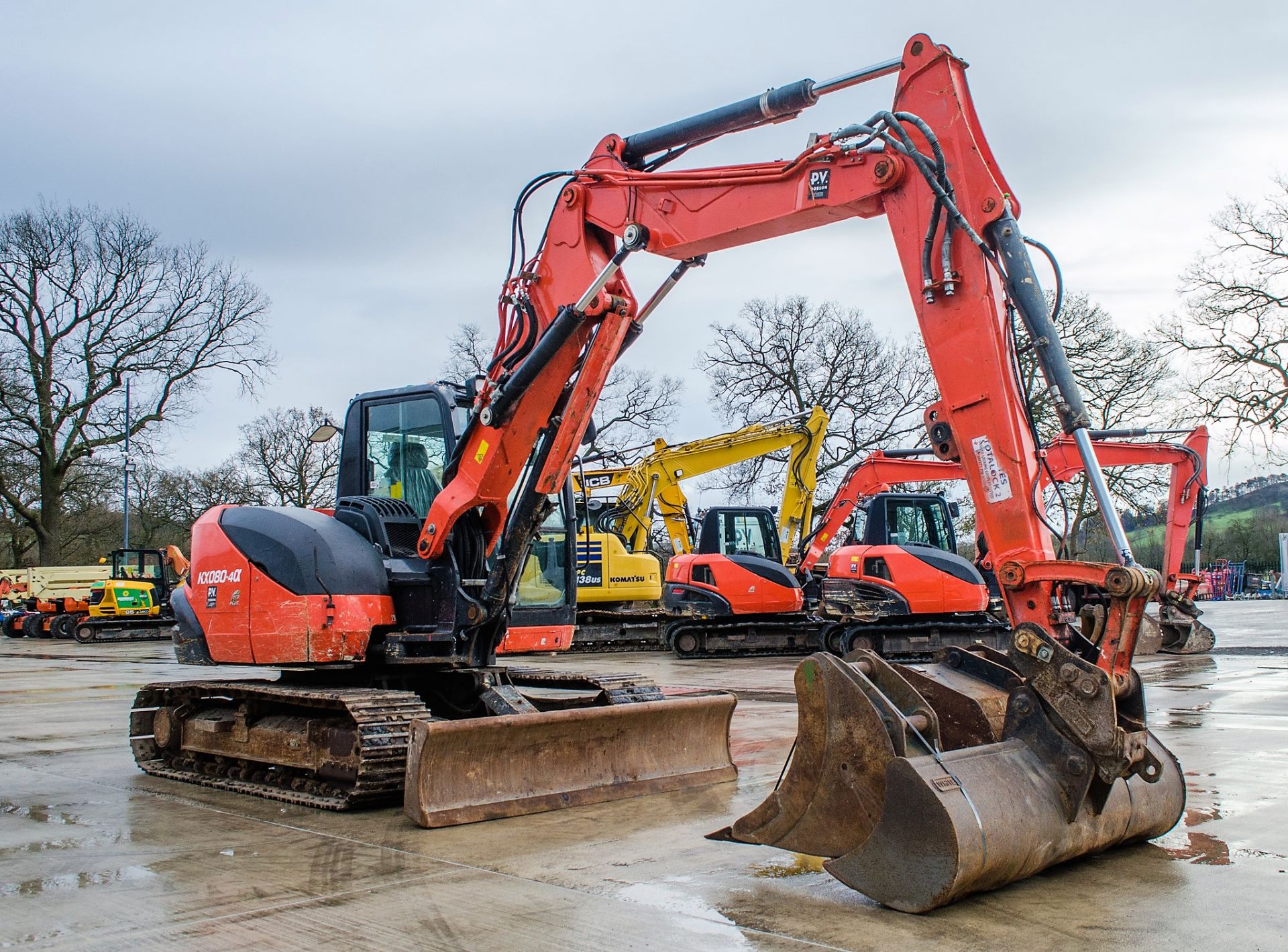 Kubota KX80-4 8 tonne steel tracked excavator Year: 2018 S/N: 42348 Recorded Hours: 5968 blade, - Image 2 of 23