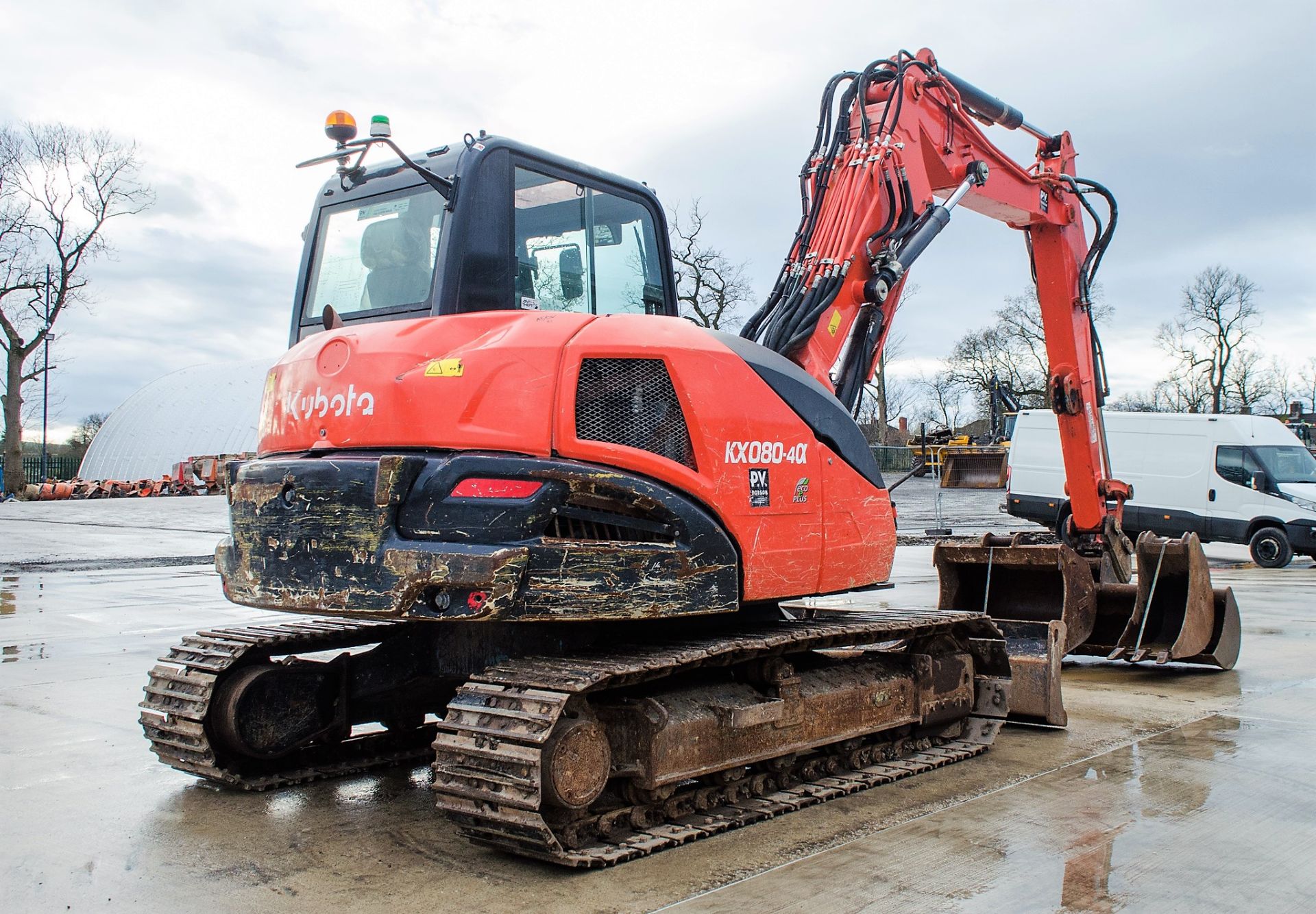 Kubota KX80-4 8 tonne steel tracked excavator Year: 2018 S/N: 42348 Recorded Hours: 5968 blade, - Image 3 of 23