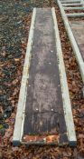 Aluminium staging board approximately 10ft long ** Board damaged ** 3302-0938