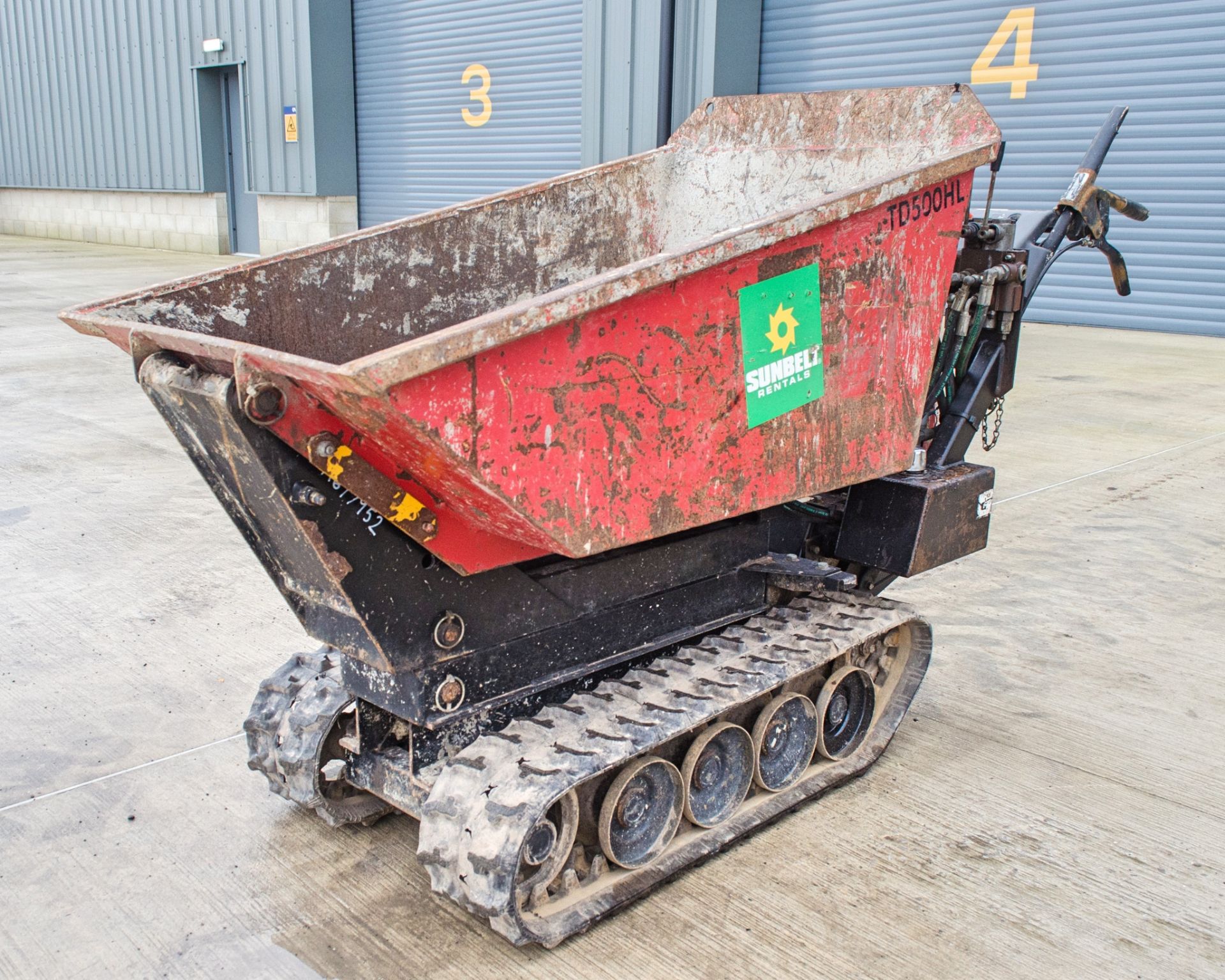 Winget TD500HL 500kg diesel driven rubber tracked walk behind hi-tip dumper A697952