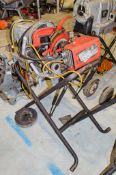 Ridgid 1233 110v pipe threading machine c/w foot pedal and wheeled stand ** Stand damaged **