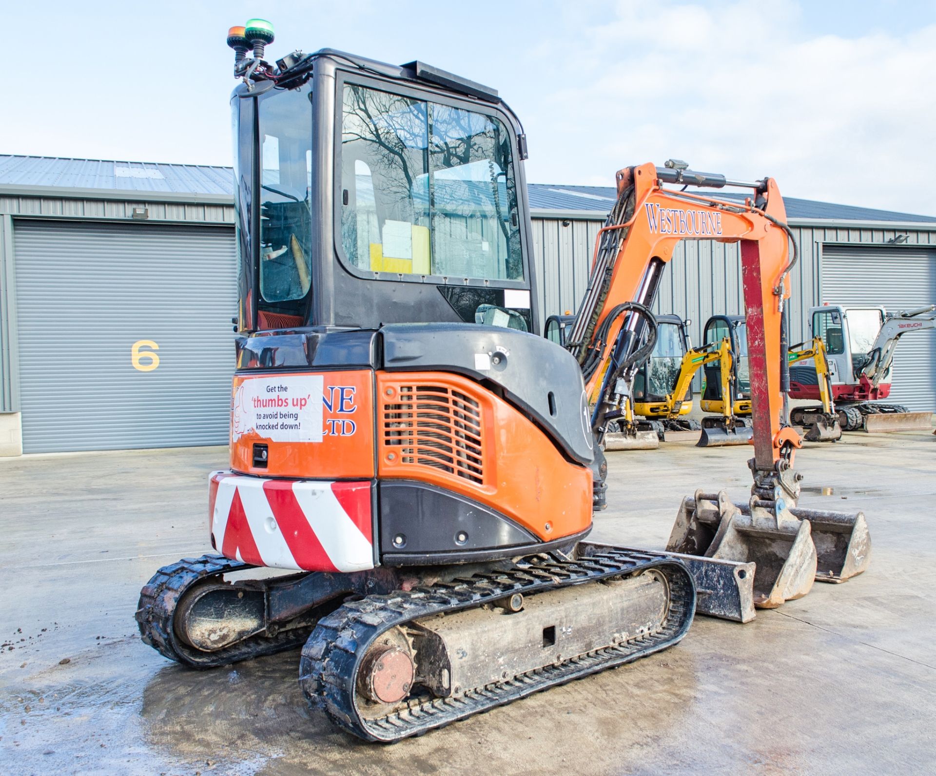 Hitachi ZX 29U-3 3 tonne rubber tracked mini excavator Year: 2013 S/N: 21228 Recorded hours: 5284 - Image 4 of 25
