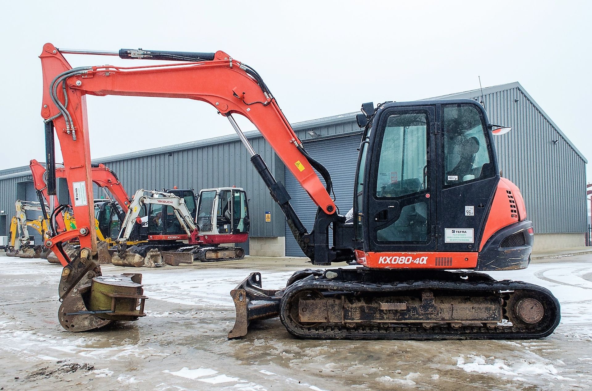 Kubota KX080-4 8 tonne rubber tracked excavator Year: 2017 S/N: 41938 Recorded Hours: 4021 blade, - Image 7 of 22