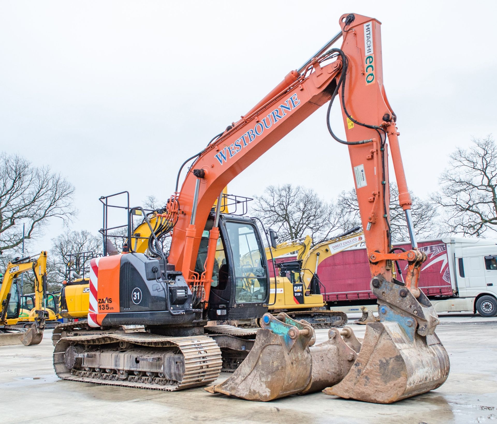 Hitachi ZX 135 US-5B 14.5 tonne steel tracked excavator Year: 2014 S/N: 92769 Recorded hours: 8350 - Image 2 of 25
