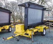 American Signal Co single axle sign board trailer c/w battery pack and solar panel charging system