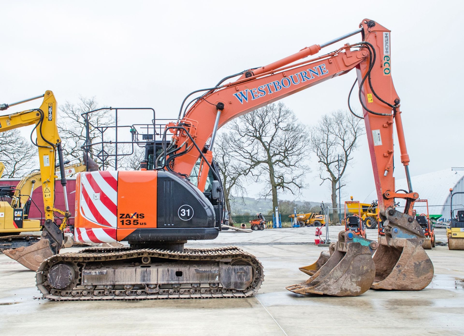 Hitachi ZX 135 US-5B 14.5 tonne steel tracked excavator Year: 2014 S/N: 92769 Recorded hours: 8350 - Image 8 of 25