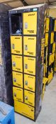 Battery bank 10 locker charging cabinet ** 1 door and 3 locks missing, only 3 keys ** EXP2213