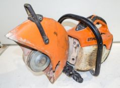 Stihl TS410 petrol driven cut off saw ** Fuel cap missing & casing damaged ** CO