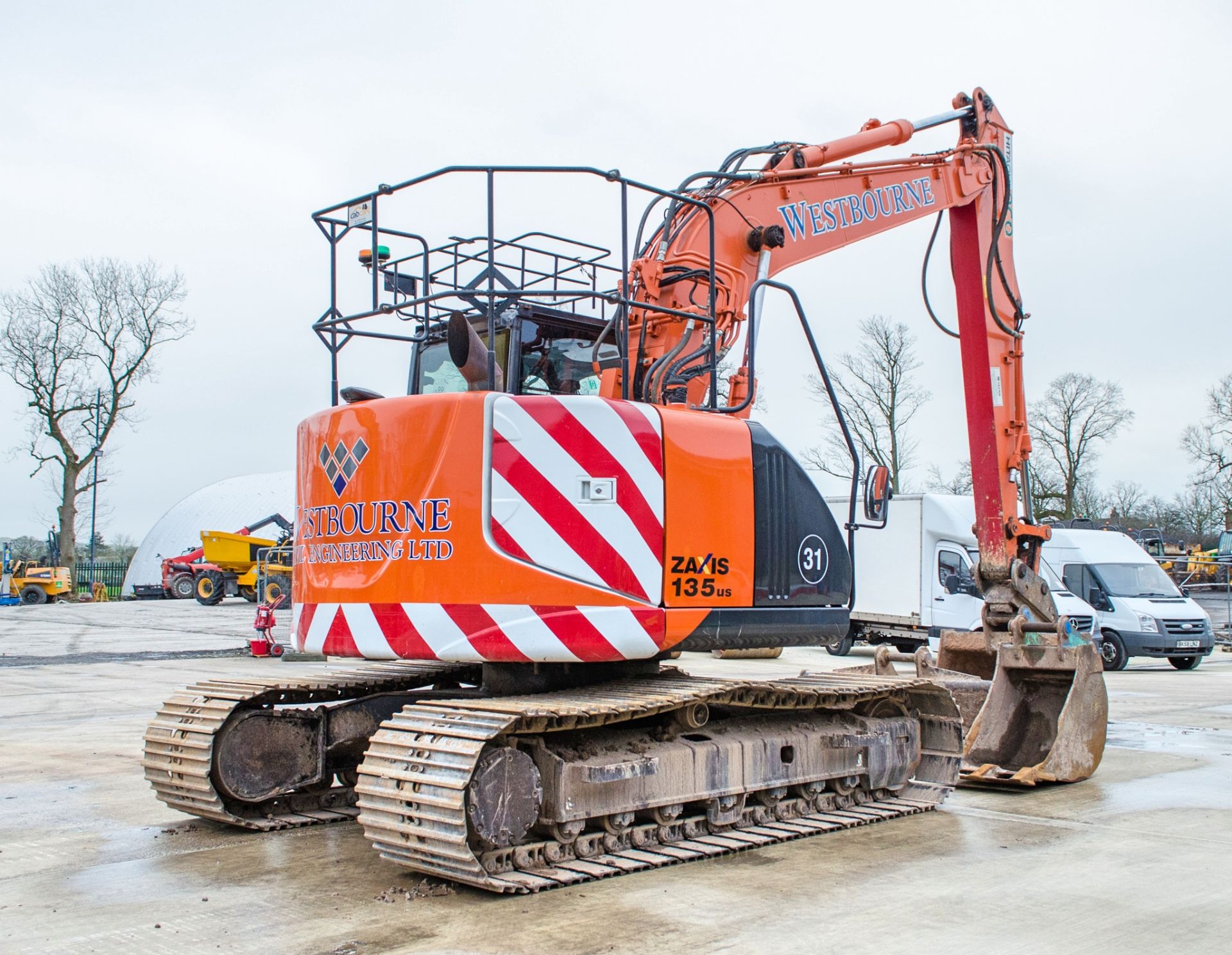 Hitachi ZX 135 US-5B 14.5 tonne steel tracked excavator Year: 2014 S/N: 92769 Recorded hours: 8350 - Image 3 of 25