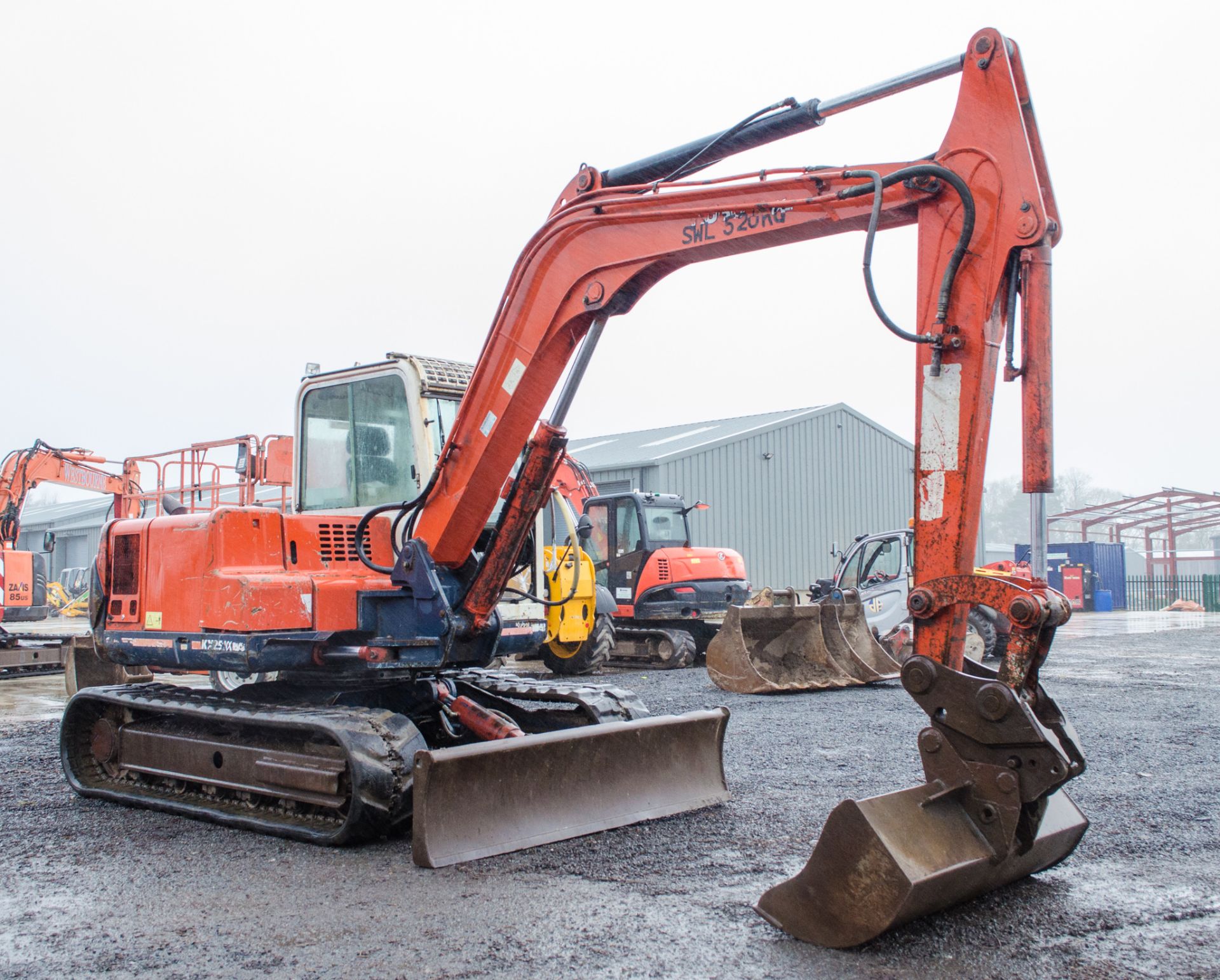 Kubota K251 7.5 tonne rubber tracked excavator Year: 2006 S/N: 80537 Recorded Hours: 3698 blade, - Image 2 of 24