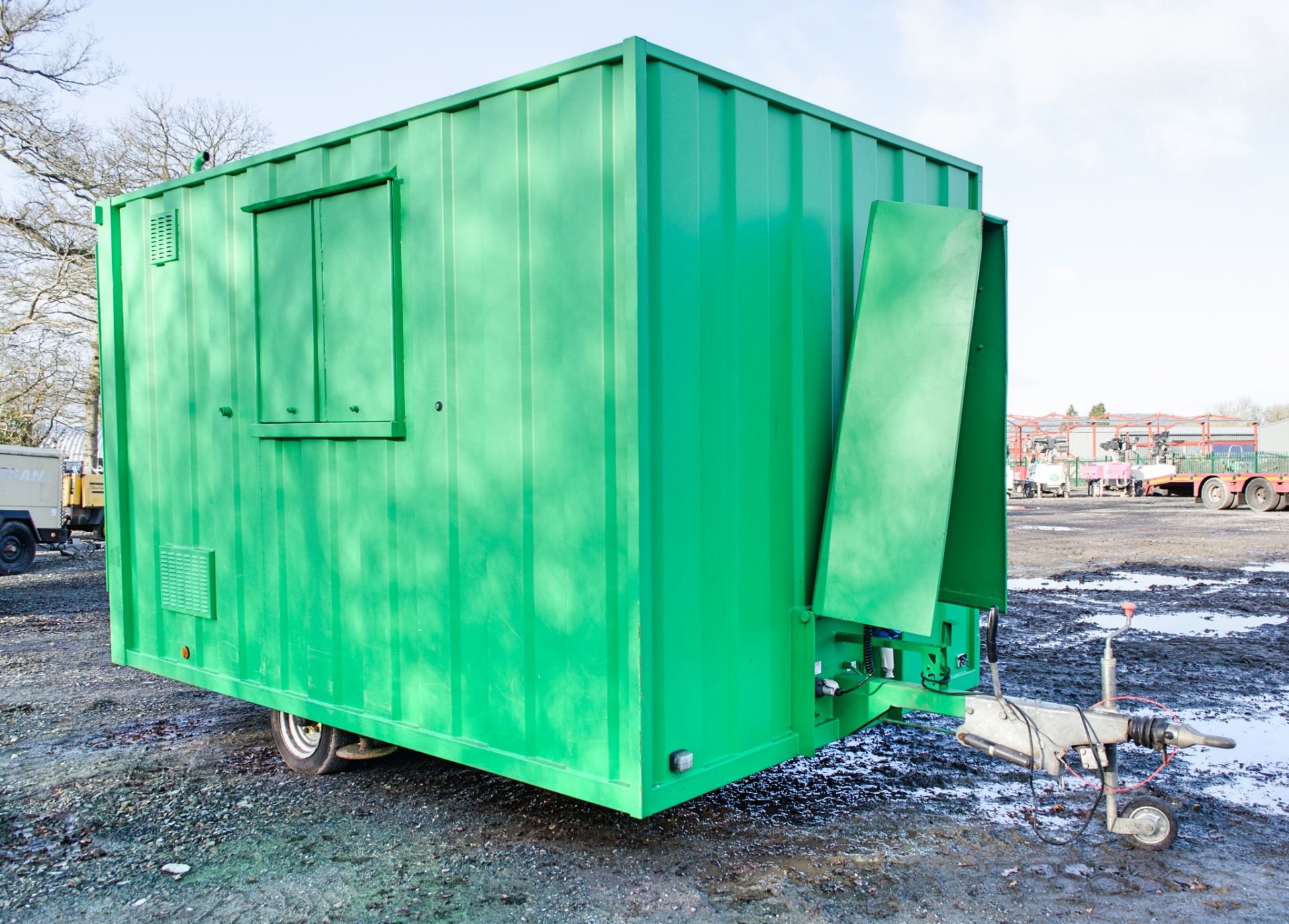 12ft x 6 ft Groundhog fast tow mobile steel anti vandal welfare unit Comprising of: canteen area, - Image 2 of 12