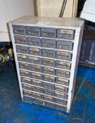 40 drawer steel parts drawer c/w contents as photographed