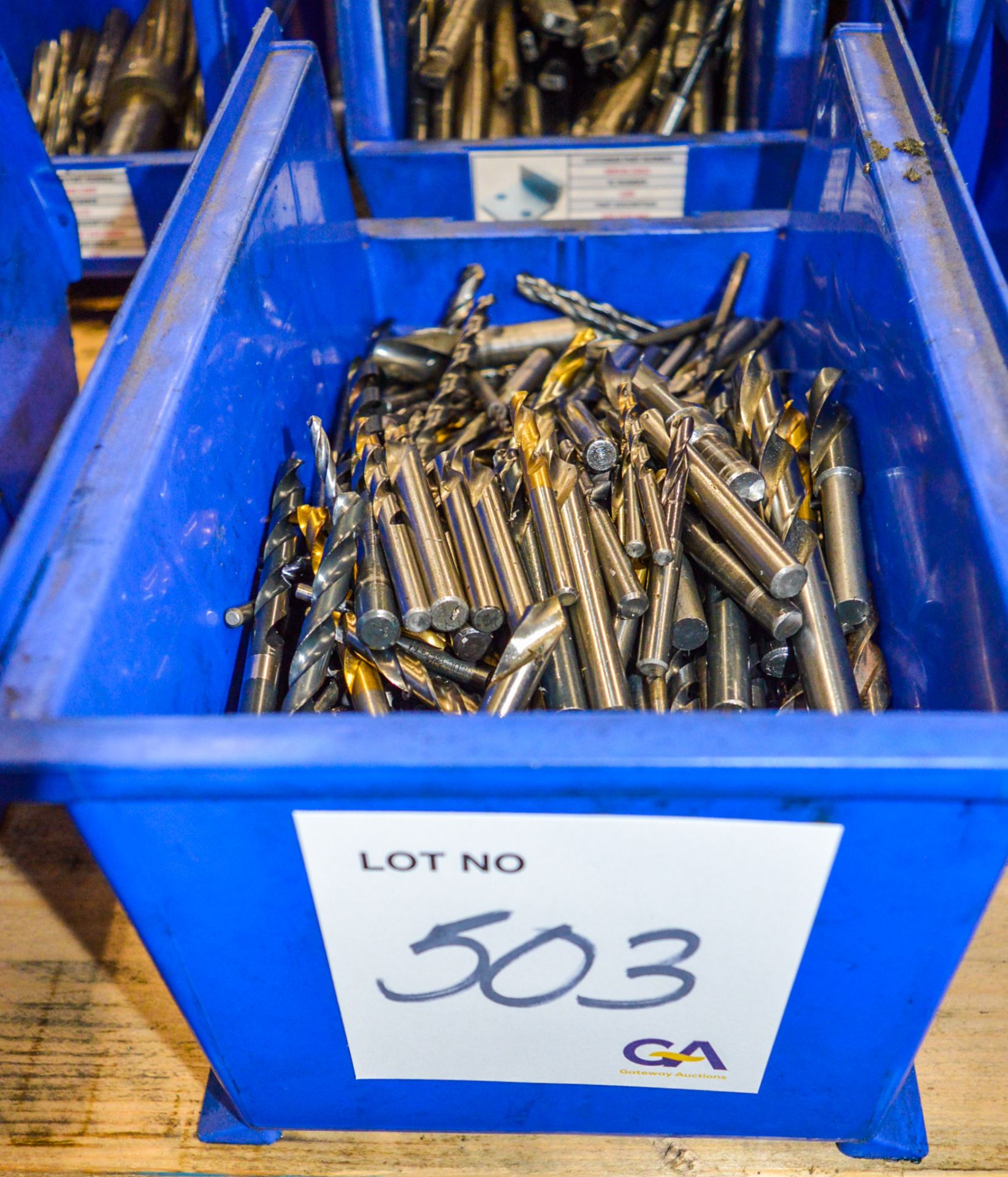 Quantity of straight shank drills as photographed