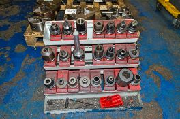 Steel tool rack c/w 22 BT40 tool holders