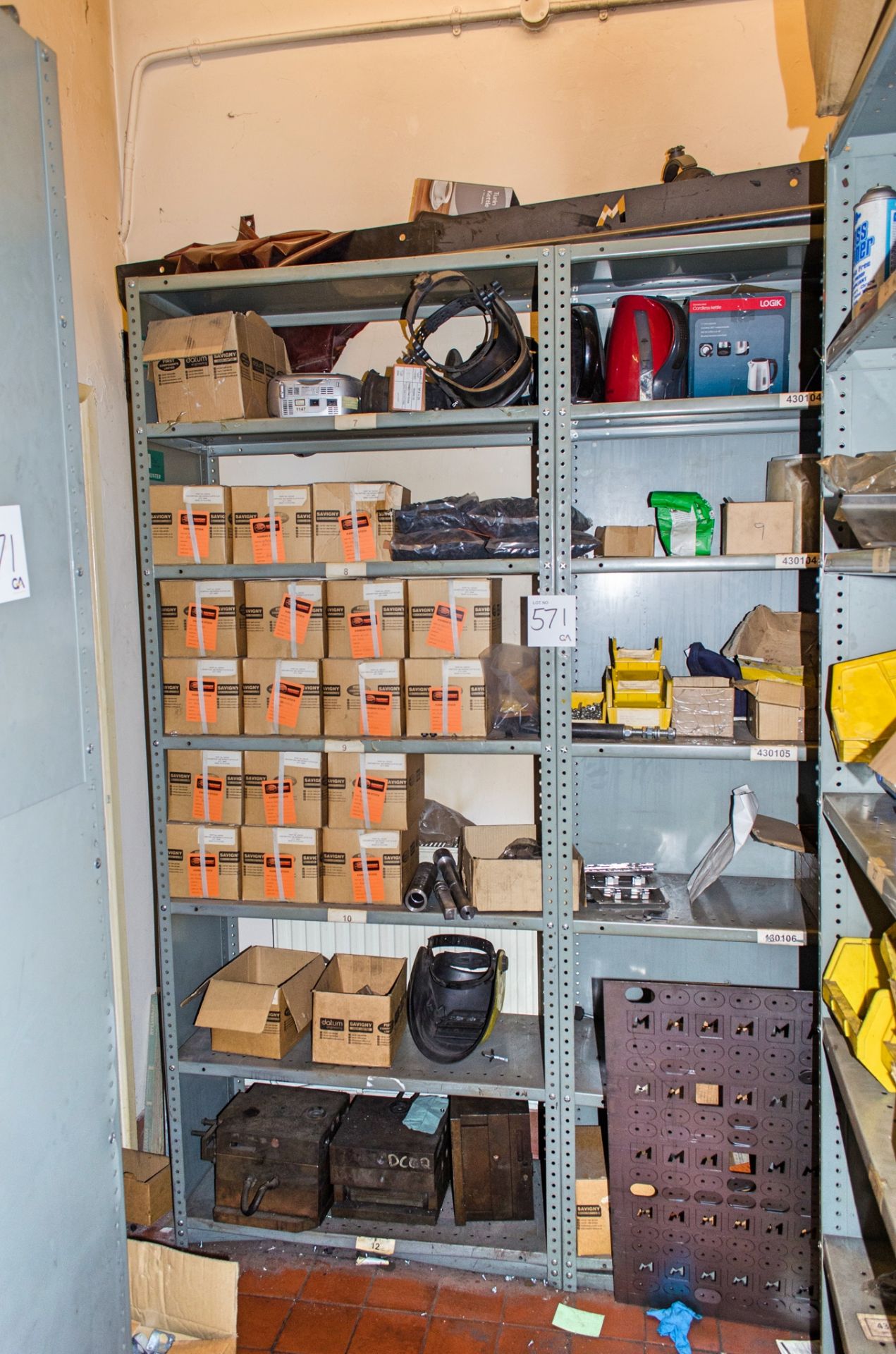 28 bays of steel racking and entire contents of stores area as photographed. - Image 7 of 15