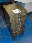 14 drawer steel tool chest c/w contents of gauges as photographed