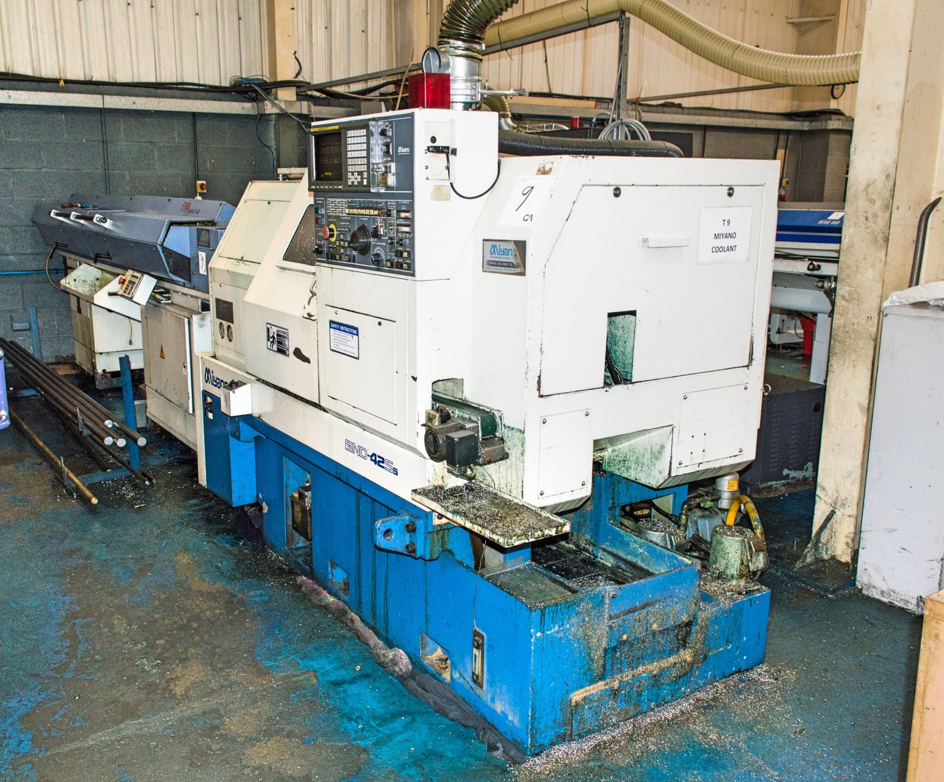 Miyano BND-42S5 CNC 5 axis lathe S/N: BD60122S c/w Fanuc Series 18-T controls, FMB Turbo 5-42 auto