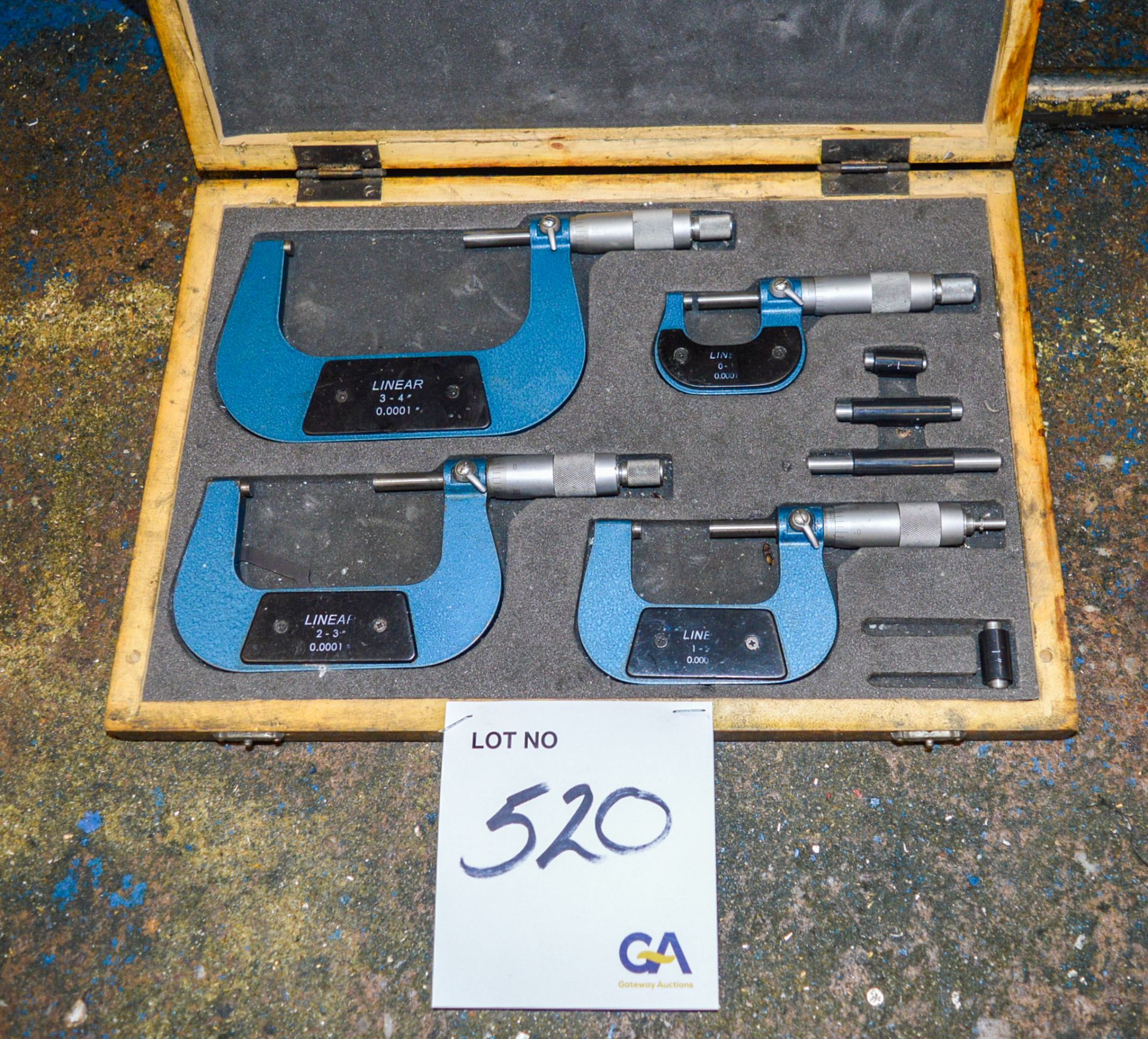 Linear 4 piece micrometer set 0-1" - 3-4"