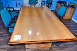 Meeting table 2220mm x 1100mm with matching cupboard and 6 armchairs