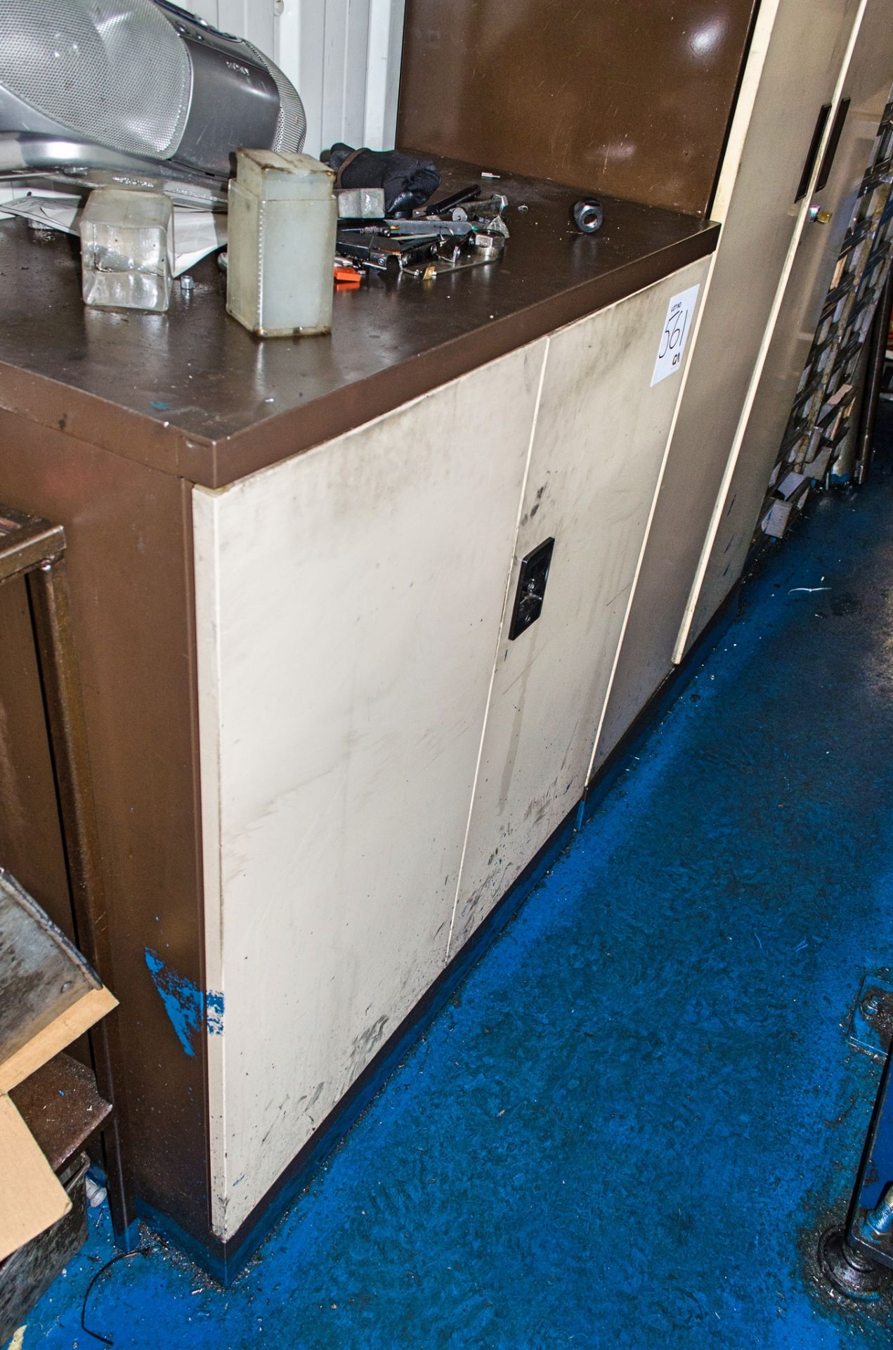 2 - double door steel cabinets & steel component drawer c/w contents as photographed - Image 3 of 5