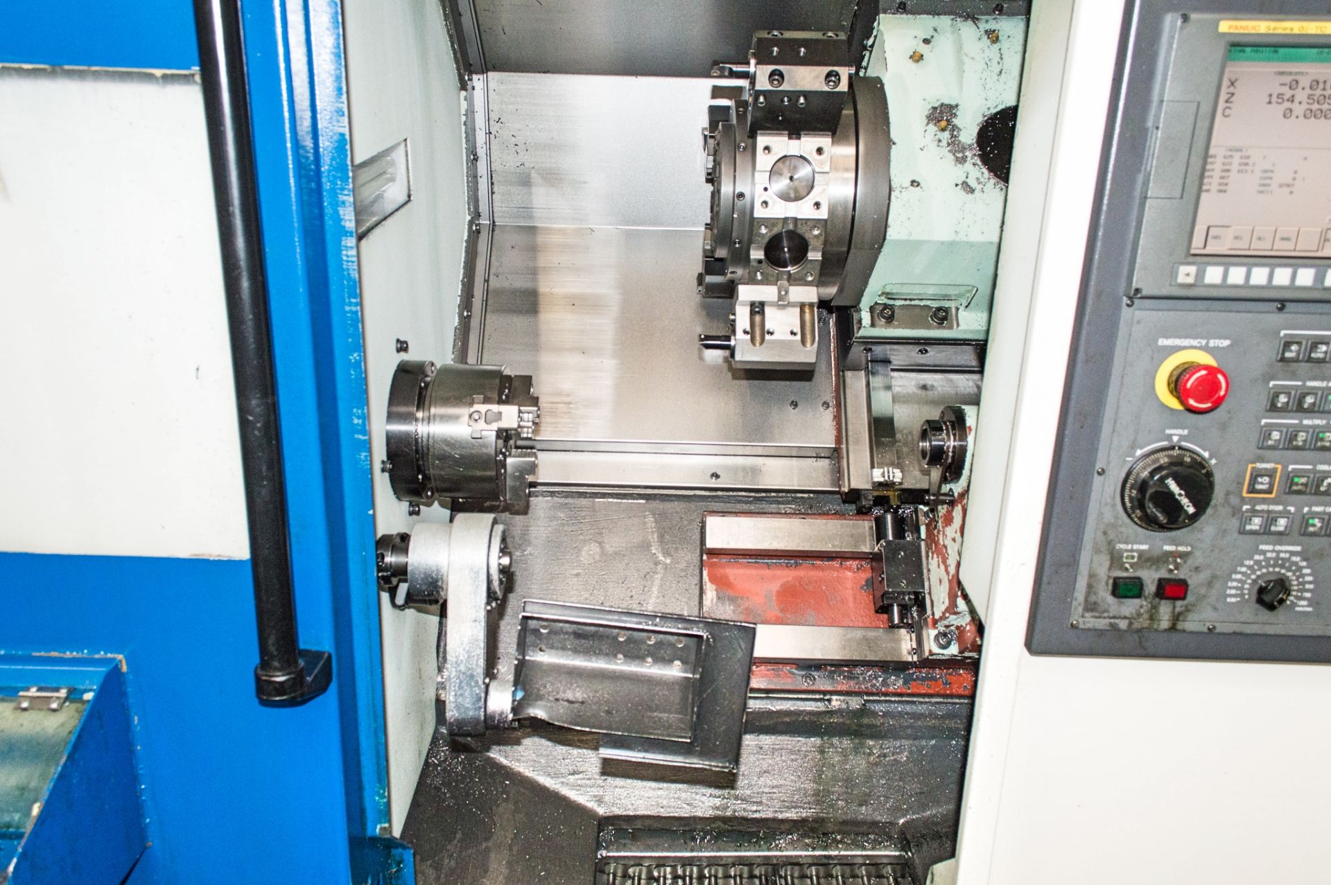 Hwacheon Cutex 160 CNC slant bed lathe Year of manufacture: 2007 S/N: M024355L5FH c/w Fanuc Series - Image 5 of 14