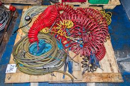 Pallet of pneumatic hoses and blow guns as photographed