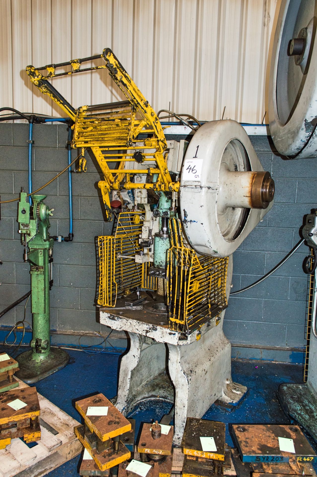Sweeney & Blocksidge No. 9 C frame mechanical power press c/w steel guard system and 650mm x 500mm
