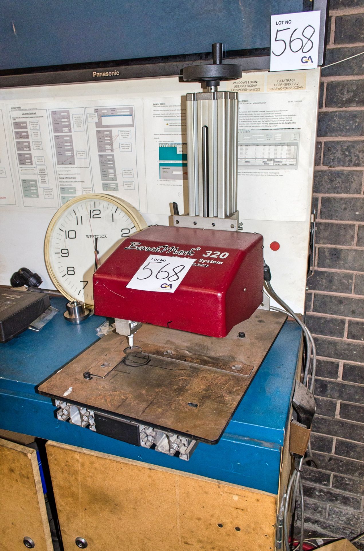 Benchmark 320 marking system c/w bench, CPU and Panasonic monitor - Image 2 of 3