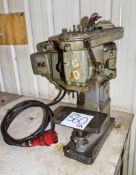 J&S 3 phase bench drill c/w work bench