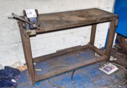 Steel welder's bench c/w bench vice
