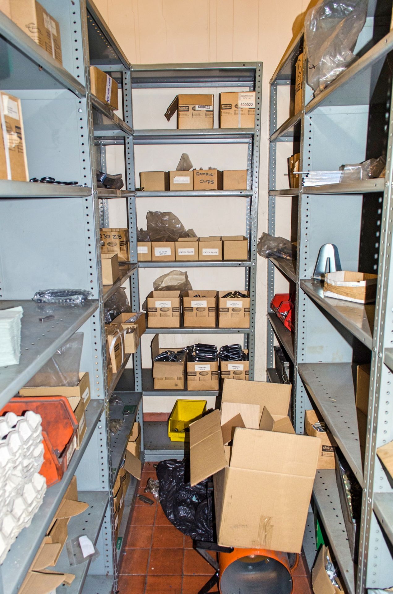 28 bays of steel racking and entire contents of stores area as photographed. - Image 15 of 15