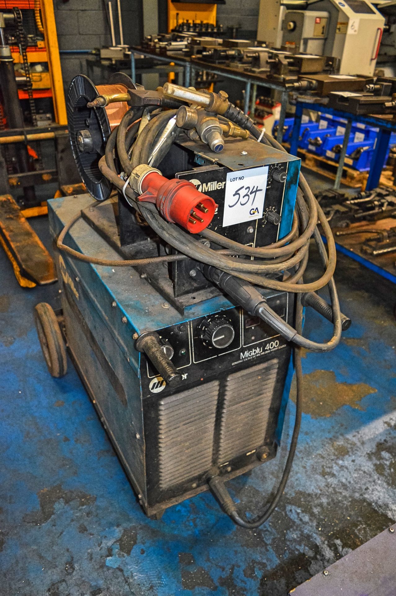 Miller Migblu 400 mig welding set c/w remote wire feed - Image 2 of 2