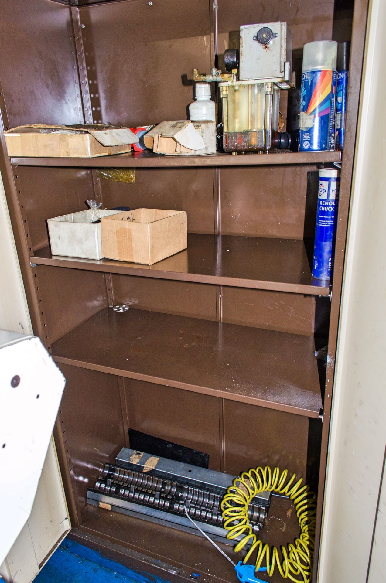 2 - double door steel cabinets & steel component drawer c/w contents as photographed - Image 5 of 5