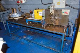 Steel wire fed cutting system c/w work steel bench