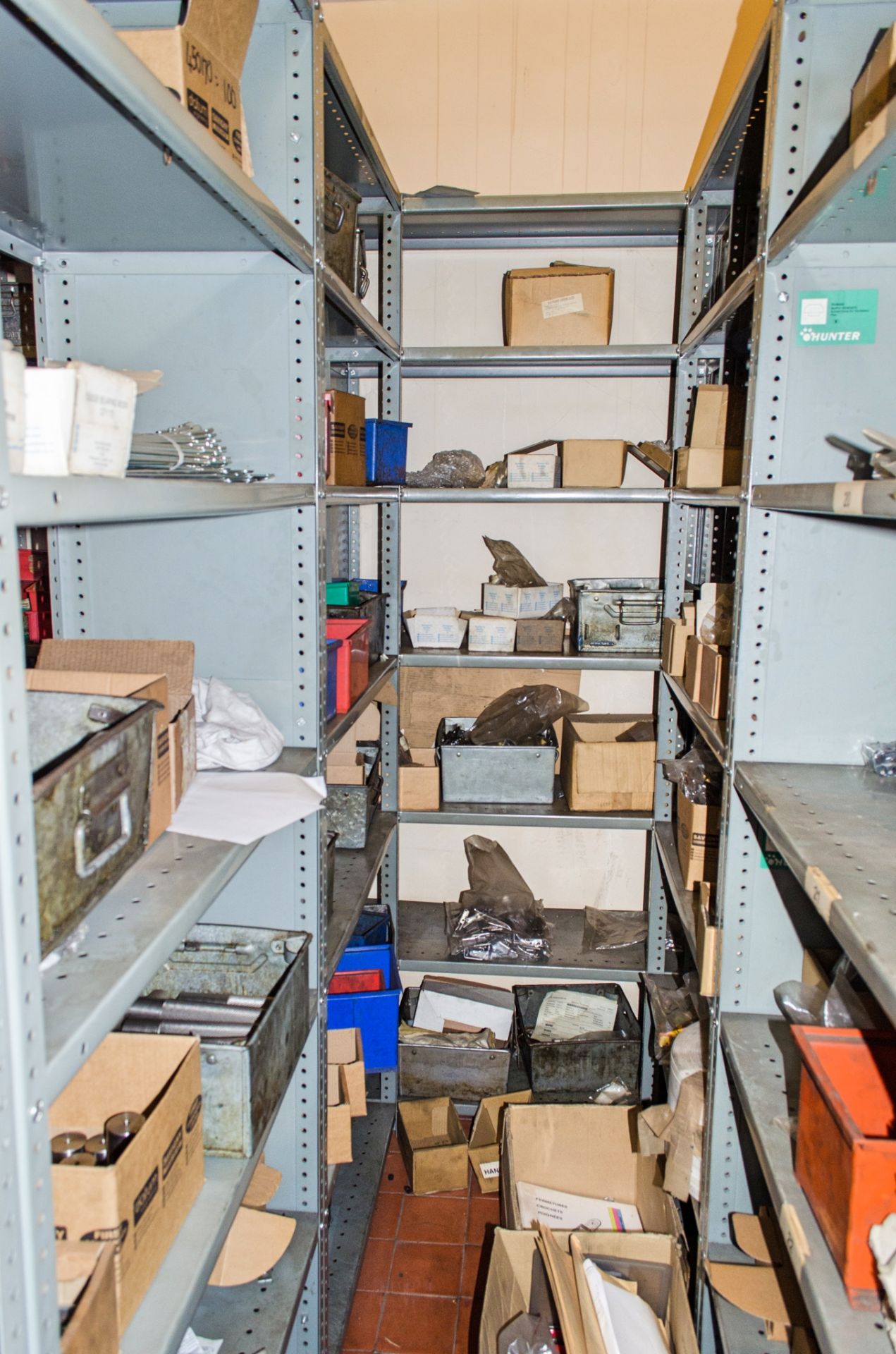 28 bays of steel racking and entire contents of stores area as photographed. - Image 14 of 15