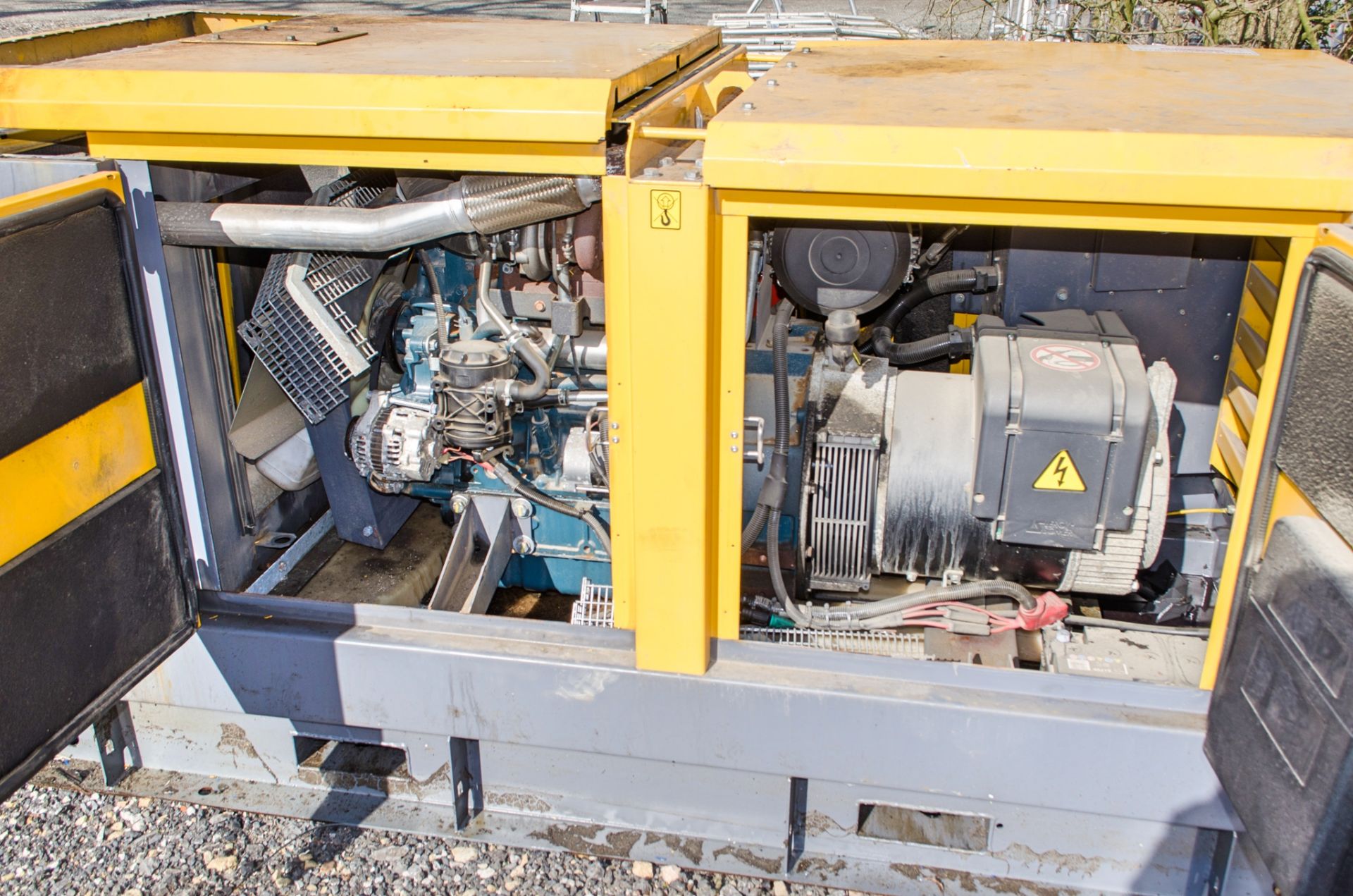 Atlas Copco QAS40 40 kva diesel driven generator Year: 2014 S/N: ESE351385 ** Damaged canopy & - Image 3 of 5