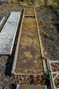 Aluminium staging board approximately 14ft long 3313-0452 ** Damaged **