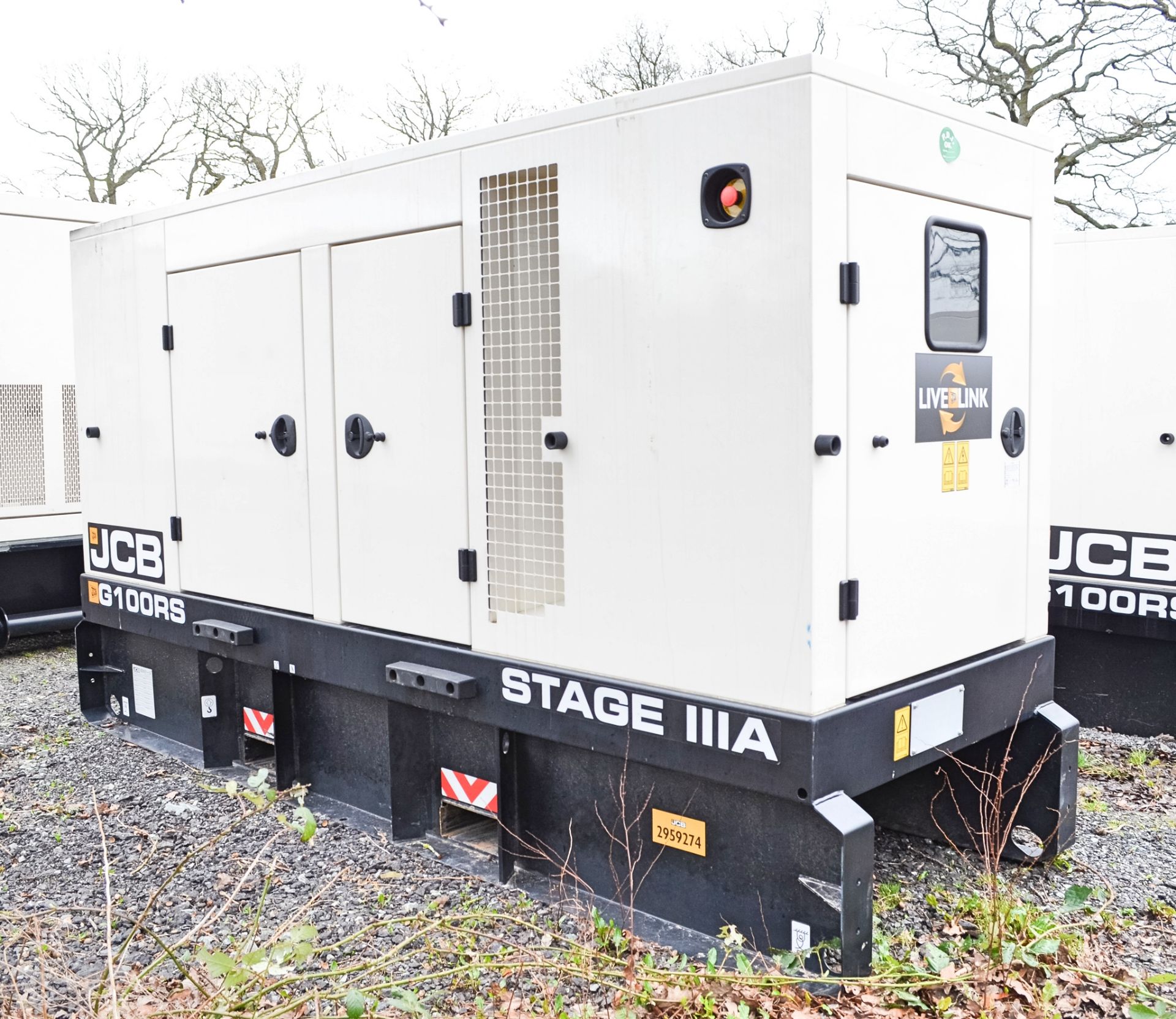 JCB G100 RS 100 kva diesel driven generator Year: 2021 S/N: 2959274 Recorded Hours: 1001 - Image 4 of 12