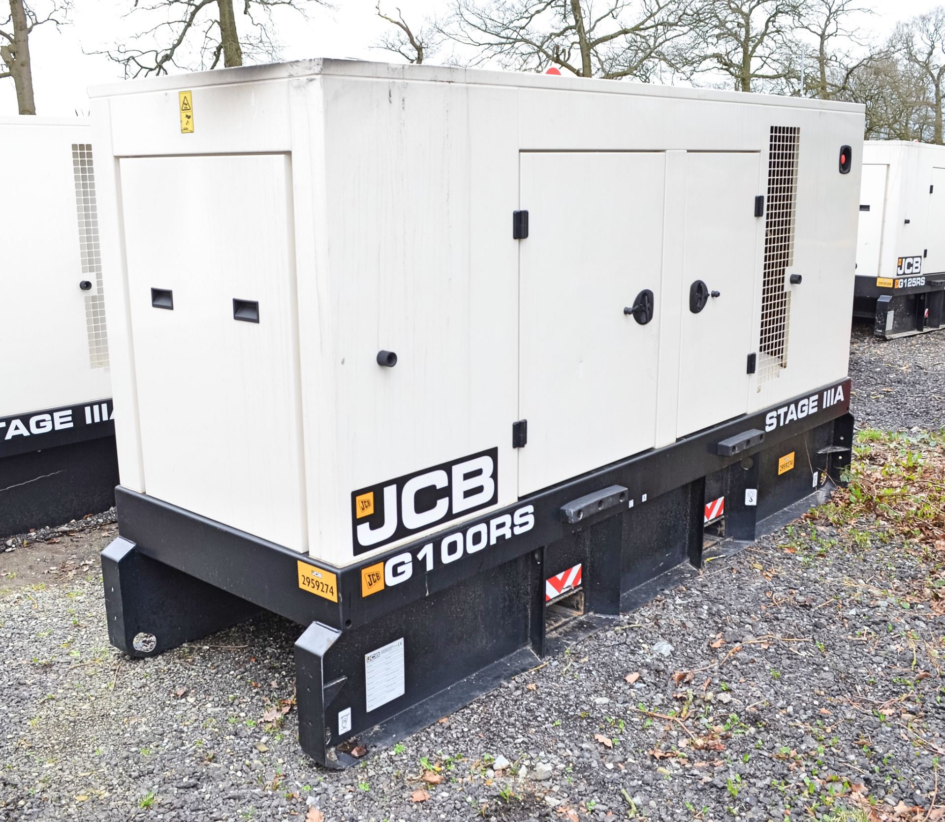 JCB G100 RS 100 kva diesel driven generator Year: 2021 S/N: 2959274 Recorded Hours: 1001 - Image 3 of 12