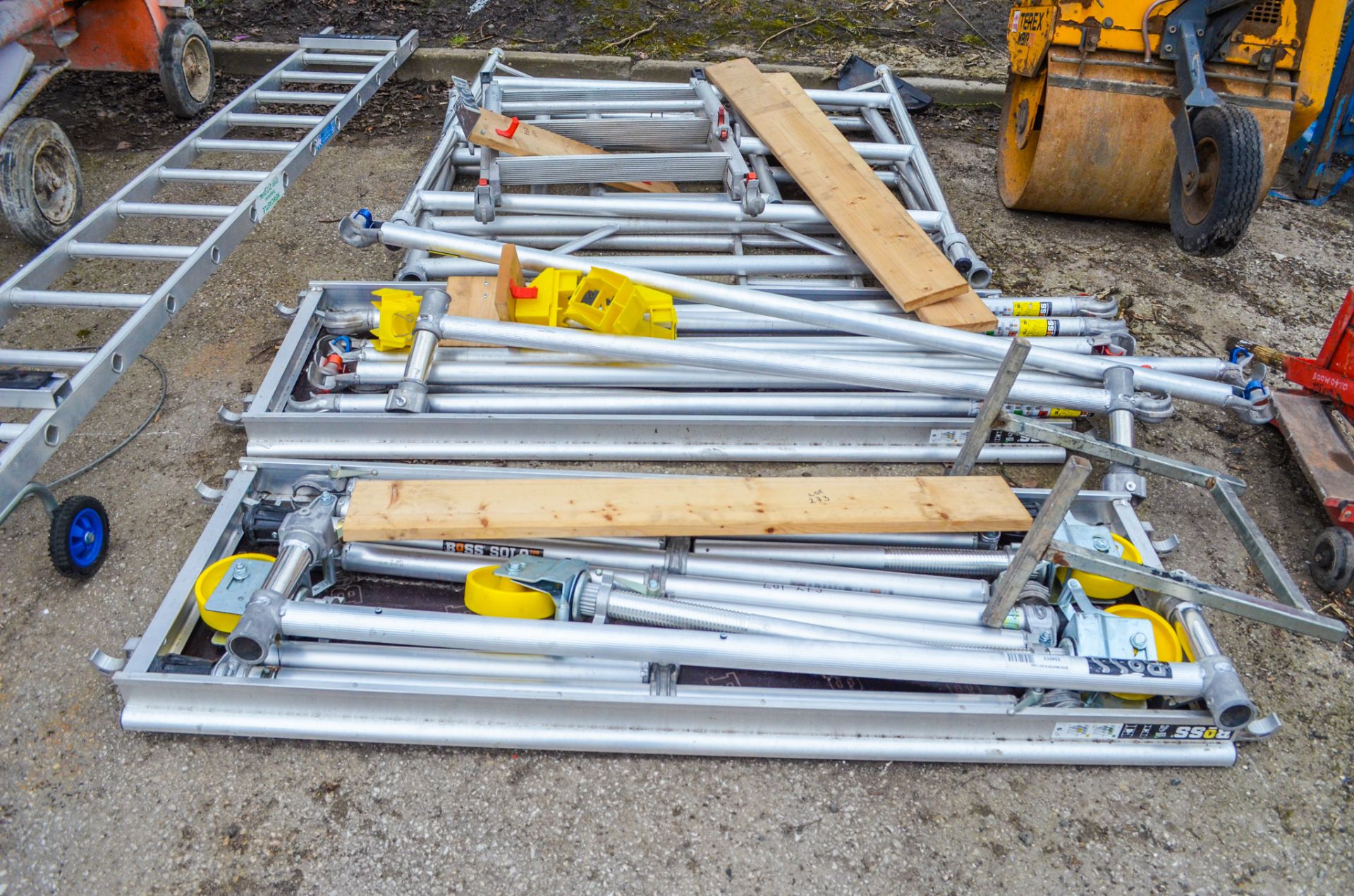 Quantity of Boss aluminium scaffold towers as photographed