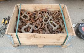 Pallet of various lifting shackles as photographed