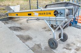 Baron CX3300 110v conveyor c/w wheels and hopper