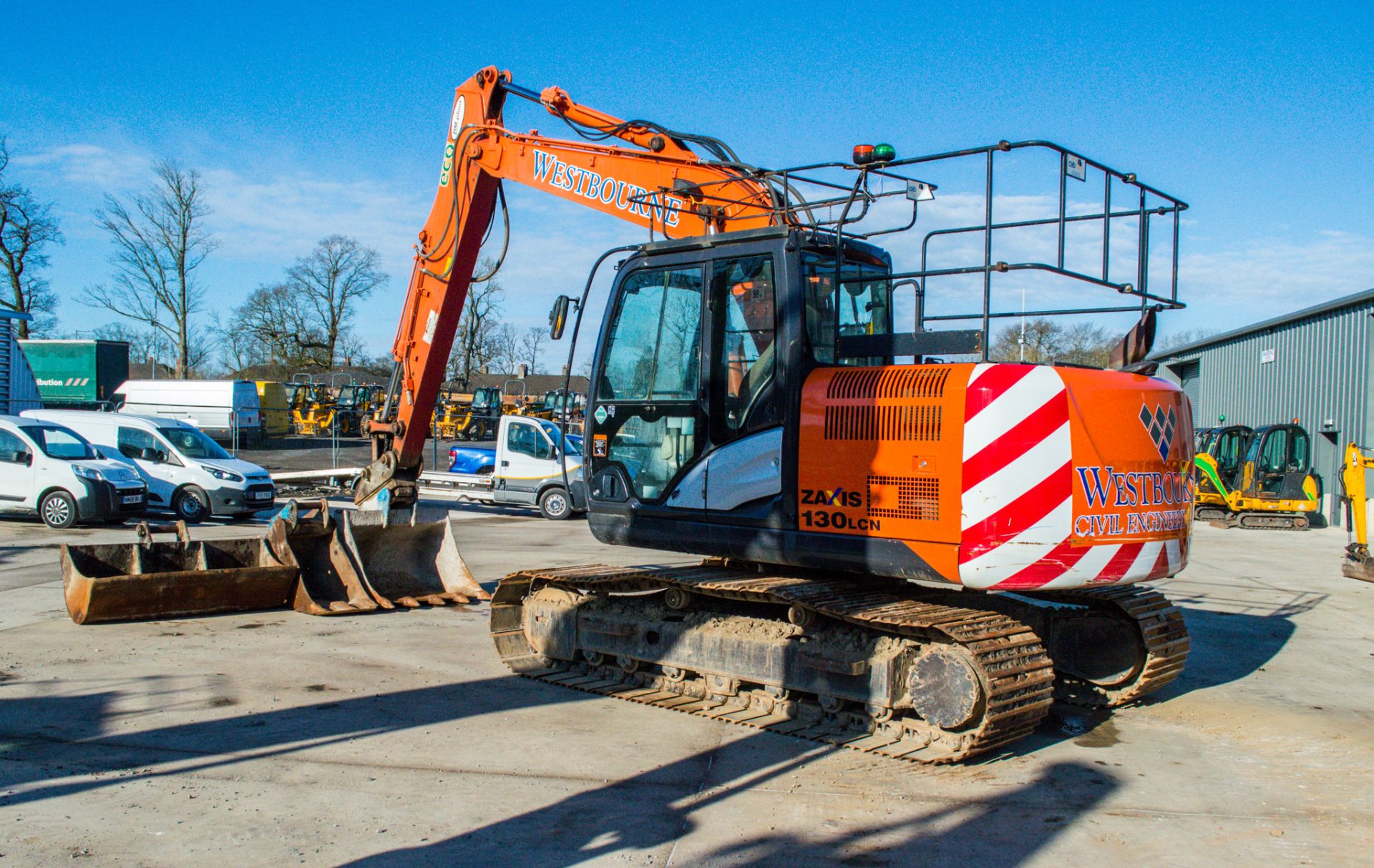 Hitachi ZX 130 LCN  13 tonne steel tracked excavator Year: 2013 S/N: 090662 Recorded Hours: 9500 Air - Image 4 of 25