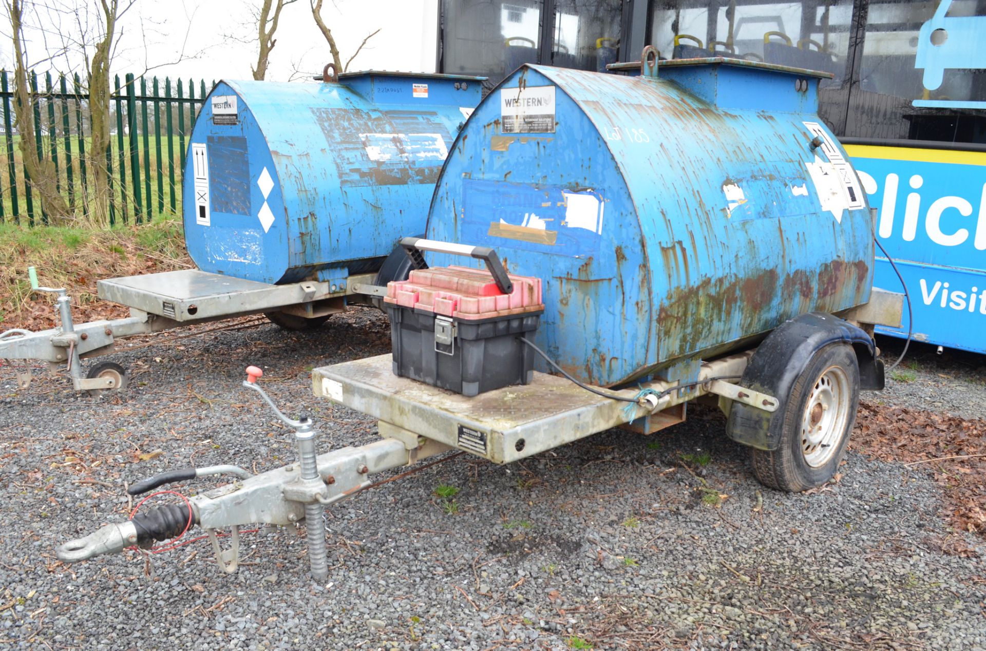 Western Abbi 1000 litre fast tow bunded fuel bowser c/w 12v pump, delivery hose and trigger nozzle