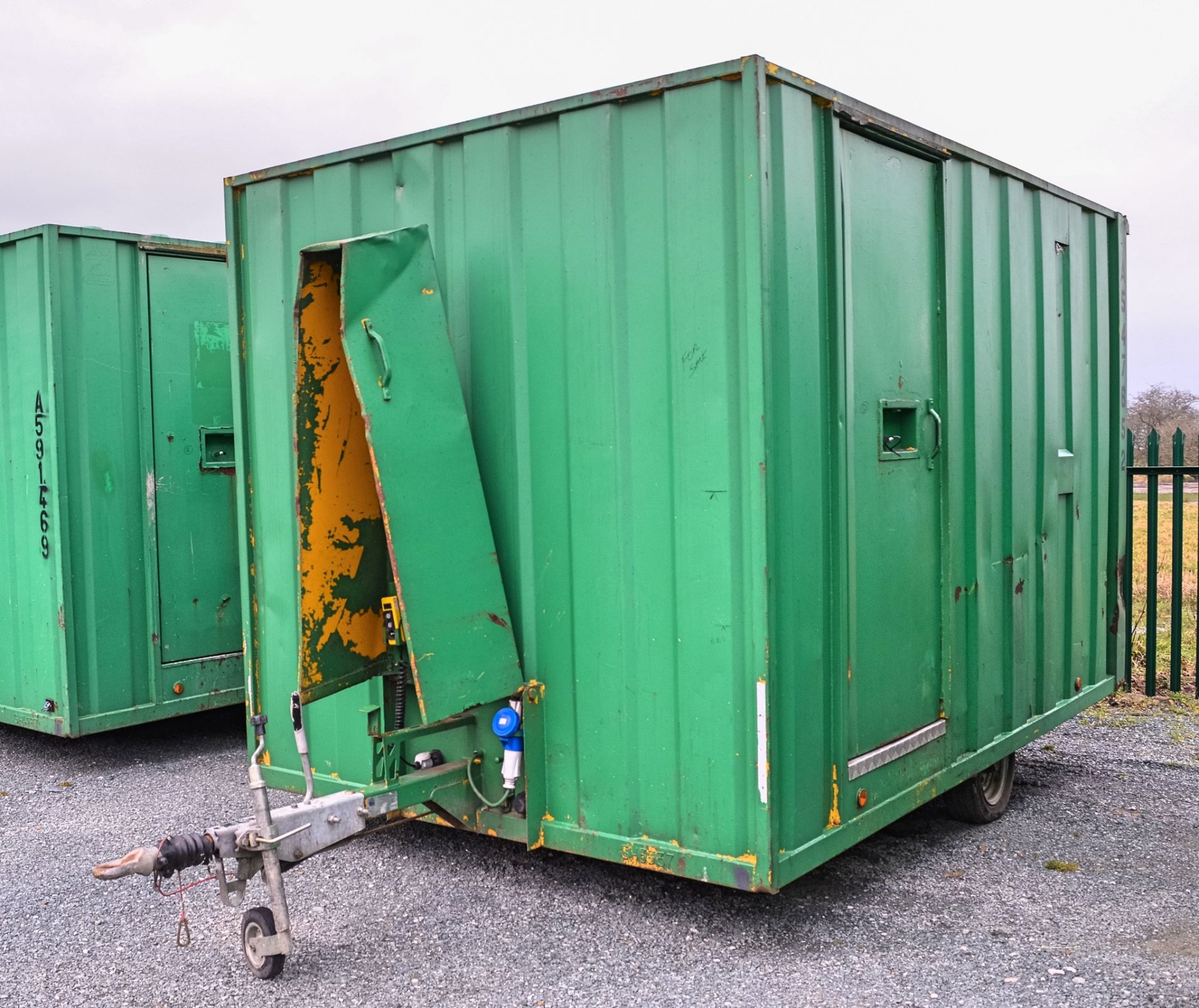 Groundhog 12ft x 6 ft  fast tow mobile steel anti vandal welfare unit Comprising of: canteen area,