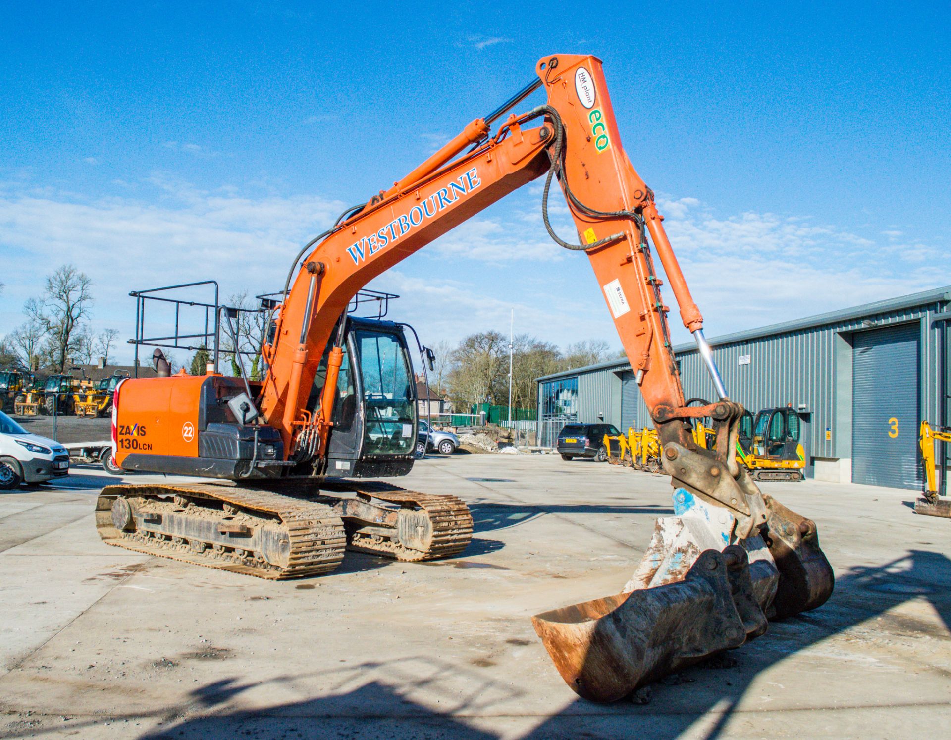 Hitachi ZX 130 LCN  13 tonne steel tracked excavator Year: 2013 S/N: 090662 Recorded Hours: 9500 Air - Image 2 of 25